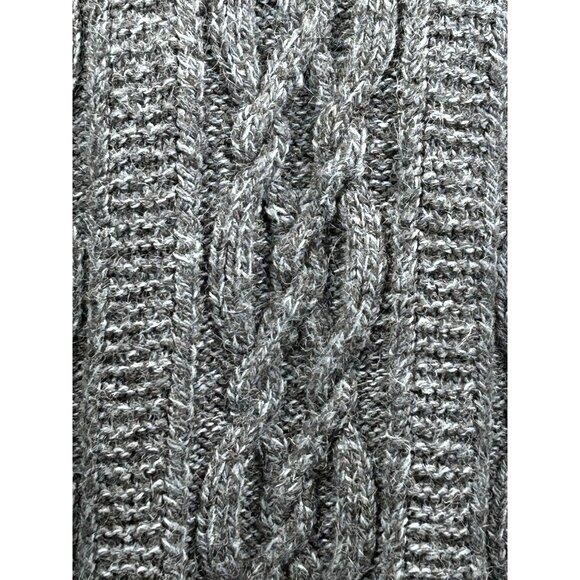 Jones New York Sport Sweater Large Hand Knit Cable Full-Zip Alpaca Wool Blend - Picture 4 of 8